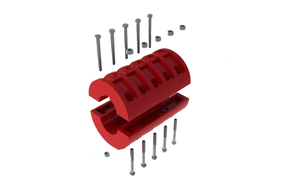 Imagem destaque do produto acoplamento acionac din 115. A cor principal deste acoplamento é o vermelho.