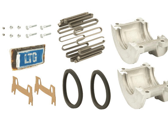 Imagem destaque do produto kit de reparos falk steelflex t, mostrando todas as peças que vem dentro do kit.