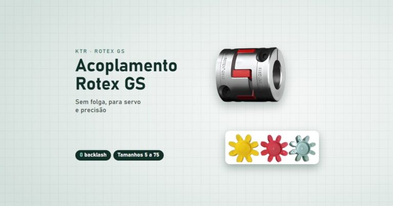 Acoplamento Rotex GS: guia sem folga para servo e precisão Acoplamento Rotex GS sem folga da KTR, com elementos de poliuretano em várias durezas, fornecido pela PEAGE