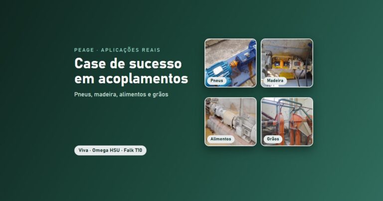 Case de sucesso em acoplamentos: 4 aplicações reais da PEAGE Case de sucesso em acoplamentos: aplicações reais da PEAGE em pneus, madeira, alimentos e grãos