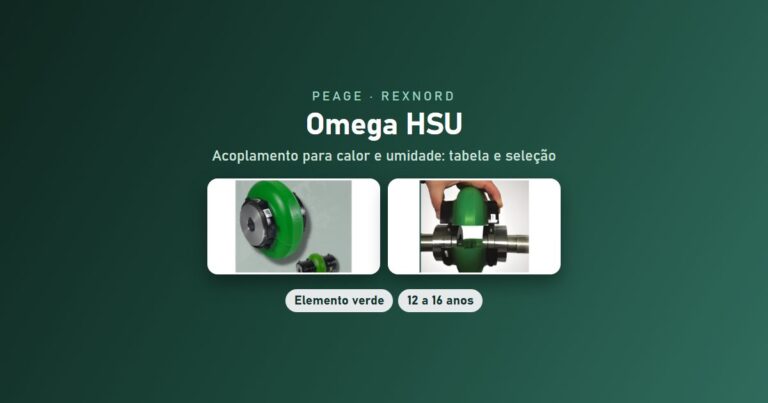 Omega HSU: acoplamento Rexnord para calor e umidade Acoplamento Omega HSU Rexnord com elemento verde para calor e umidade, fornecido pela PEAGE